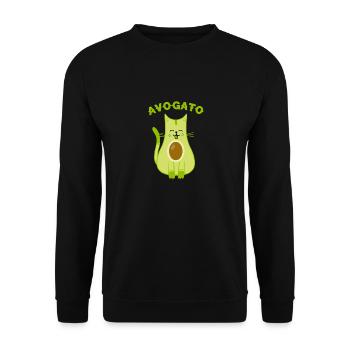 Avogato T-Shirt - Lustige Avo-Gato Cinco De Mayo Katze - Unisex Pullover - Schwarz - Vorne - Alina (178cm) & Michal (187cm)