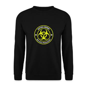 Lustiges Biogas Hazard Shirt Geschenk Geburtstag - Unisex Pullover - Schwarz - Vorne - Alina (178cm) & Michal (187cm)