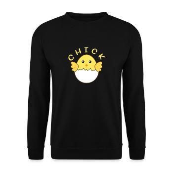 Easter - Easter Egg - Chicks Chicks - Sweet - Gifts - Unisex Sweatshirt - black - Front - Alina (178cm) & Michal (187cm)
