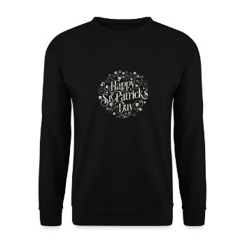 Happy St. Patricks Day T Shirt Vintage Geschenk - Unisex Pullover - Schwarz - Vorne - Alina (178cm) & Michal (187cm)