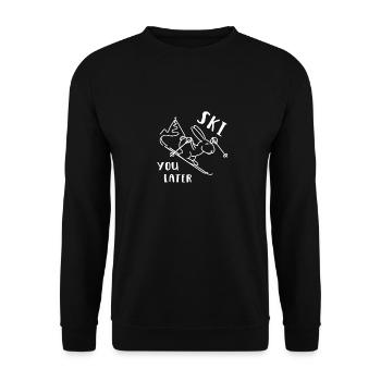 Ski You Later - Schneehase Pistenhase lustig - Unisex Pullover - Schwarz - Vorne - Alina (178cm) & Michal (187cm)