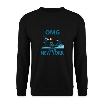 NEW YORK - Unisex Pullover - Schwarz - Vorne - Alina (178cm) & Michal (187cm)
