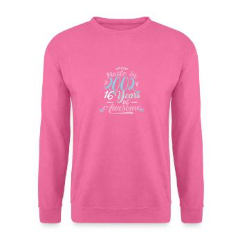 Made In 2002 16 Years Of Awesome Birthday Shirt - Unisex Pullover - Pink - Vorne