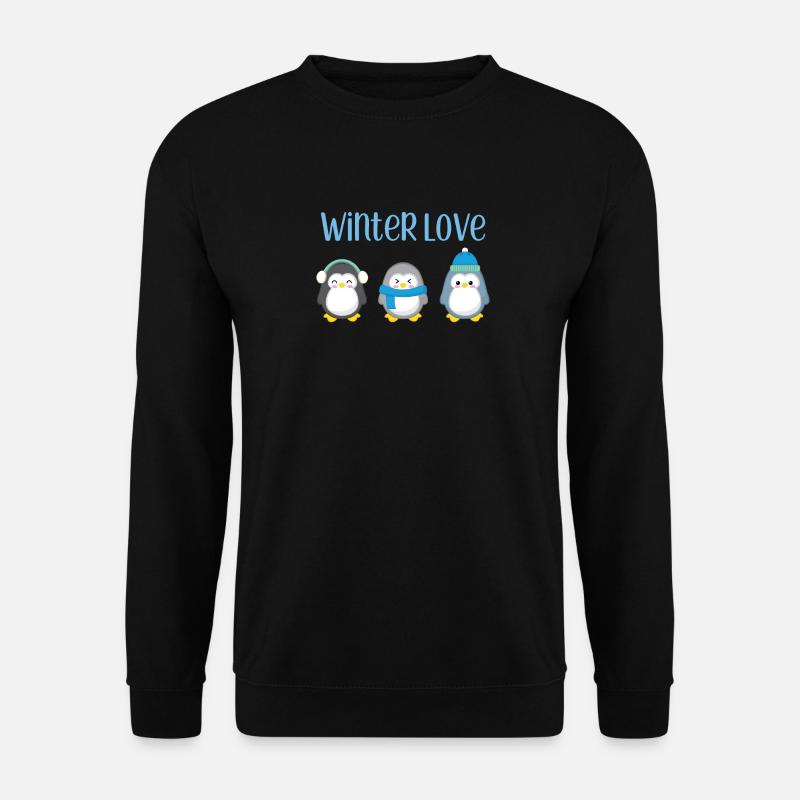 Pinguin - Winter - Geschenk - Süß - Pinguine - Unisex Pullover - Schwarz