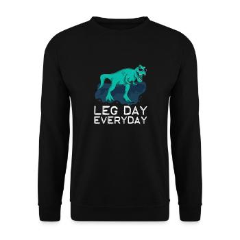 Journée des jambes T-Rex dinosaure - Sweat-shirt Unisexe - noir - Devant - Alina (178cm) & Michal (187cm)