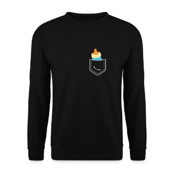 Cute Baby Bottle Pocket Gift - Unisex Pullover - Schwarz - Vorne - Alina (178cm) & Michal (187cm)