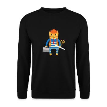 Ingenieur oder Architekt Katze - Unisex Pullover - Schwarz - Vorne - Alina (178cm) & Michal (187cm)
