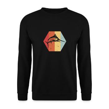 Espadon - Pêcheurs - Vintage - Couleur - Sweat-shirt Unisexe - noir - Devant - Alina (178cm) & Michal (187cm)