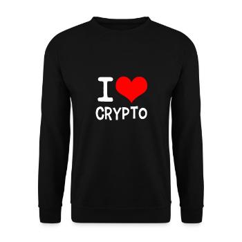 J'aime Crypto blanc - Sweat-shirt Unisexe - noir - Devant - Alina (178cm) & Michal (187cm)