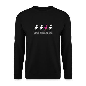Sozialarbeiterin Geschenk soziale Berufe Flamingo - Unisex Pullover - Schwarz - Vorne - Alina (178cm) & Michal (187cm)