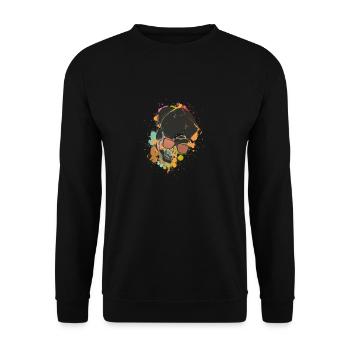 Skull with sun glass, Schädel mit Sonnenbrille Cap - Unisex Pullover - Schwarz - Vorne - Alina (178cm) & Michal (187cm)