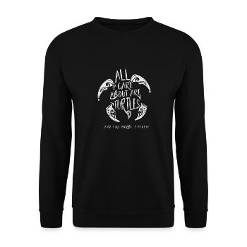 Tortues cadeau chemise tortue animal eau - Sweat-shirt Unisexe - noir - Devant - Alina (178cm) & Michal (187cm)