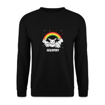 Eggspert Happy Easter Gift Happy Easter - Unisex Sweatshirt - black - Front - Alina (178cm) & Michal (187cm)