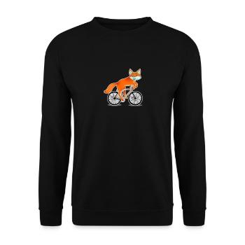 Fox à vélo fille Kawaii Animaux cadeaux - Sweat-shirt Unisexe - noir - Devant - Alina (178cm) & Michal (187cm)