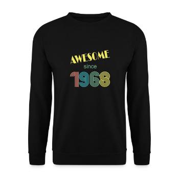 awesome since 1968 retro vintage - Unisex Sweatshirt - black - Front - Alina (178cm) & Michal (187cm)
