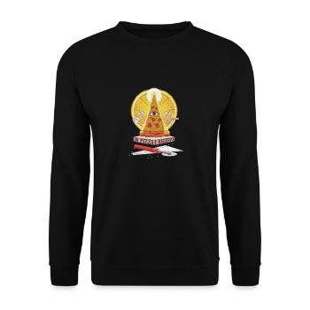 Croire en pizza - Sweat-shirt Unisexe - noir - Devant - Alina (178cm) & Michal (187cm)