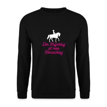 Hoof beat is my heartbeat - horse shirt - Unisex Sweatshirt - black - Front - Alina (178cm) & Michal (187cm)