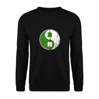 Yin Yang Shamrocks Symbole chinois St. Patrick - Sweat-shirt Unisexe - noir - Devant - Alina (178cm) & Michal (187cm)