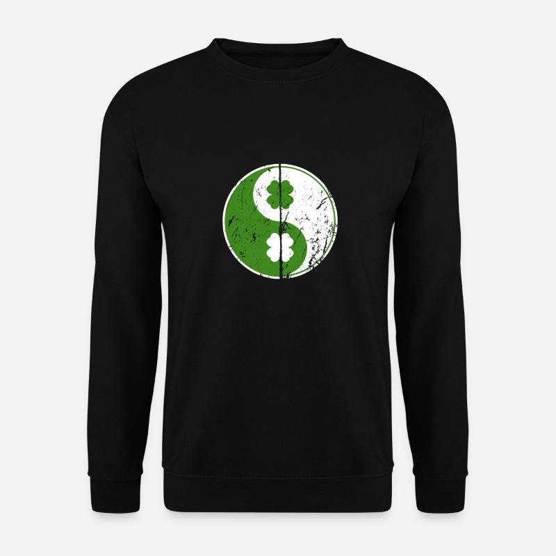 Yin Yang Shamrocks Symbole chinois St. Patrick - Sweat-shirt Unisexe - noir