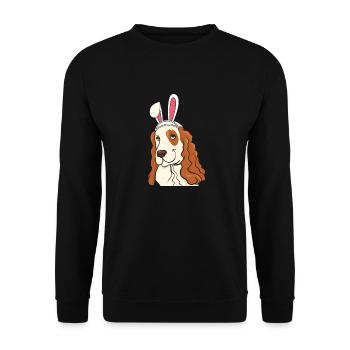 Cocker Lapin de Pâques Joyeuses Pâques Cadeau A - Sweat-shirt Unisexe - noir - Devant - Alina (178cm) & Michal (187cm)