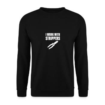 Funny Electrician Dad Sarcastic Dads gift - Unisex Sweatshirt - black - Front - Alina (178cm) & Michal (187cm)