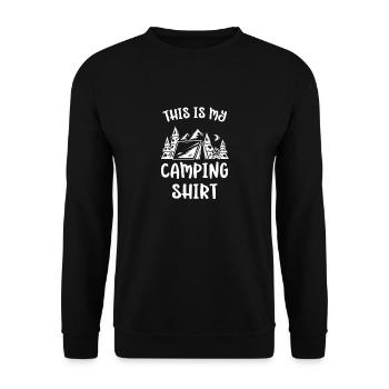 Ceci est ma chemise Camping - Sweat-shirt Unisexe - noir - Devant - Alina (178cm) & Michal (187cm)