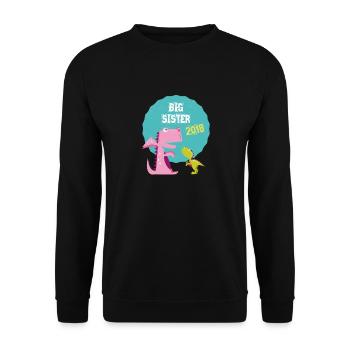 Große Schwester Geschwister Bruder 2018 T-Shirt - Unisex Pullover - Schwarz - Vorne - Alina (178cm) & Michal (187cm)