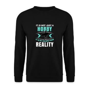 Surf Surfin Geschenk Surfergirl Surfbrett Surfen - Unisex Pullover - Schwarz - Vorne - Alina (178cm) & Michal (187cm)