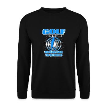 Golf Geschenk - Unisex Pullover - Schwarz - Vorne - Alina (178cm) & Michal (187cm)