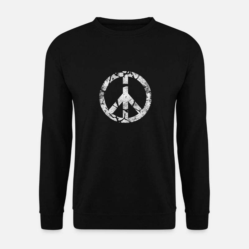 Peace Zeichen shirt Geschenk Friede Symbol - Unisex Pullover - Schwarz