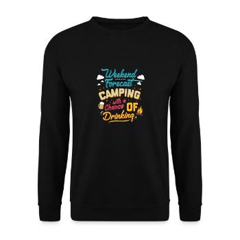 Weekend Forecast Camping With A Chance Of Drinking - Unisex Sweatshirt - black - Front - Alina (178cm) & Michal (187cm)