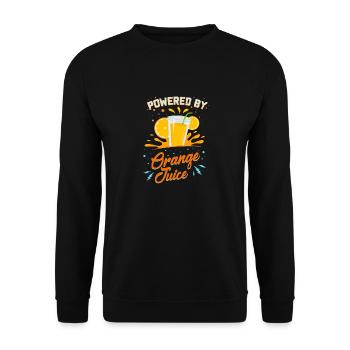 Funny Vegetarian: Powered By Orange Juice Poison - Unisex Sweatshirt - black - Front - Alina (178cm) & Michal (187cm)