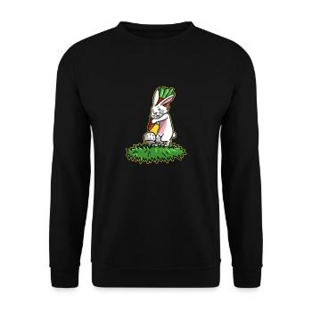 Ich liebe Golf Golfer Osterhase Geschenk Ostern - Unisex Pullover - Schwarz - Vorne - Alina (178cm) & Michal (187cm)