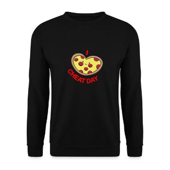Cheat day pizza - Unisex Sweatshirt - black - Front - Alina (178cm) & Michal (187cm)
