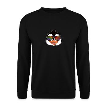 Cool penguin with sunglasses summer cartoon - Unisex Sweatshirt - black - Front - Alina (178cm) & Michal (187cm)