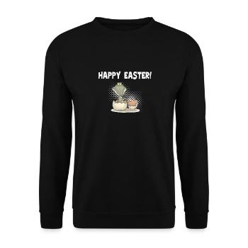 Glücklicher Ostern-Dummkopf-Tag - Alligator Prank - Unisex Pullover - Schwarz - Vorne - Alina (178cm) & Michal (187cm)
