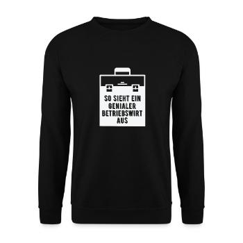 Betriebswirte sind genial - Unisex Pullover - Schwarz - Vorne - Alina (178cm) & Michal (187cm)