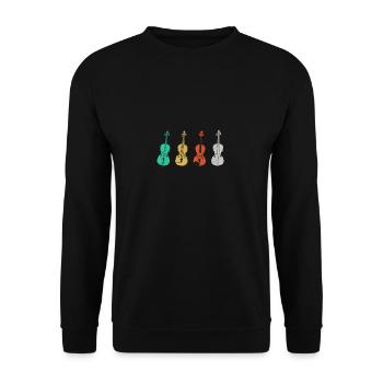 Vintage violin violin - music gift - Unisex Sweatshirt - black - Front - Alina (178cm) & Michal (187cm)