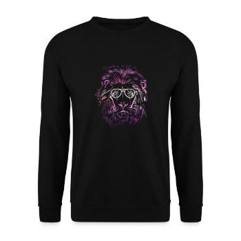 Lion cadeau lion chemise Cool prédateur - Sweat-shirt Unisexe - noir - Devant - Alina (178cm) & Michal (187cm)