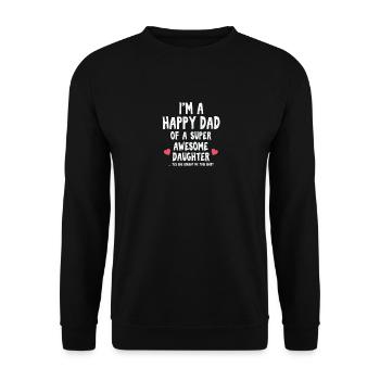 Cadeau drôle de fête des pères pour les filles et les pères - Sweat-shirt Unisexe - noir - Devant - Alina (178cm) & Michal (187cm)