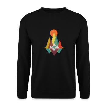 Geometric Mountains - Bear Gift - Unisex Sweatshirt - black - Front - Alina (178cm) & Michal (187cm)