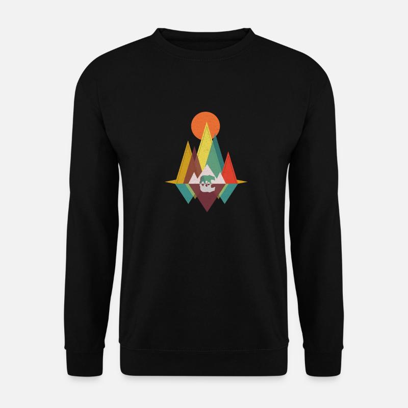 Geometrische Berge - Bär Geschenk - Unisex Pullover - Schwarz