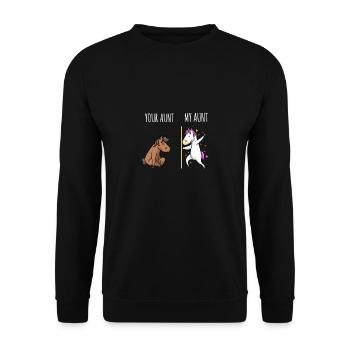 Licorne cheval votre tante mon cadeau de tante - Sweat-shirt Unisexe - noir - Devant - Alina (178cm) & Michal (187cm)