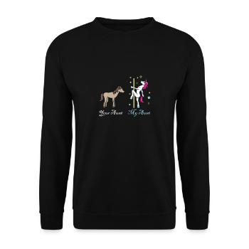 Licorne cheval votre tante mon cadeau de tante - Sweat-shirt Unisexe - noir - Devant - Alina (178cm) & Michal (187cm)