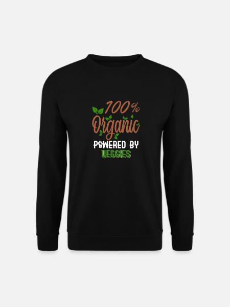 100% Organic Powered by Veggies - Biologisch - Unisex Pullover - Schwarz