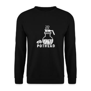 Pothead Geschenk Kaffee Kaffeekanne Lustig - Unisex Pullover - Schwarz - Vorne - Alina (178cm) & Michal (187cm)