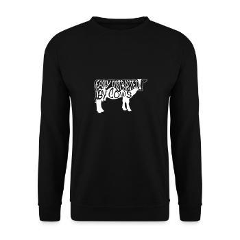 Easily Distracted By Cows T-Shirt Cow Farmer - Unisex Sweatshirt - black - Front - Alina (178cm) & Michal (187cm)