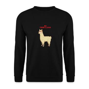 No problem - no prob-llama - Lama - Unisex Sweatshirt - black - Front - Alina (178cm) & Michal (187cm)