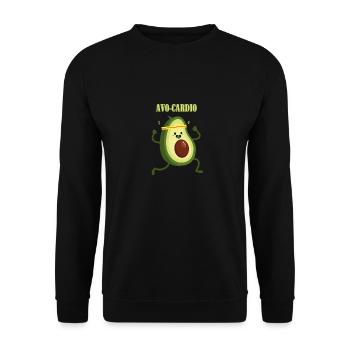 Avocado - Avo-Cardio - Vegan - Healthy Eating - Unisex Sweatshirt - black - Front - Alina (178cm) & Michal (187cm)