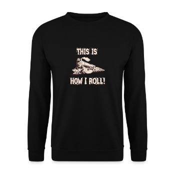 Eisenbahn Narr Verrückt Opa - Zug Liebhaber Shirt - Unisex Pullover - Schwarz - Vorne - Alina (178cm) & Michal (187cm)